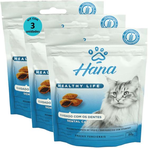 Imagem de Kit 3 Snacks Hana Healthy Life Dental Care P/ Gatos Adultos- 60g