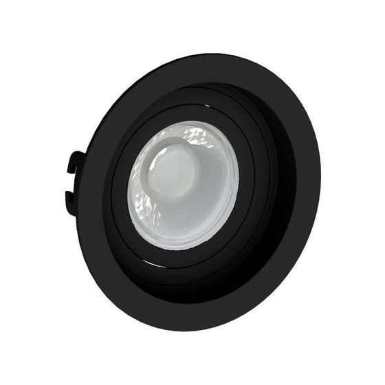 Kit 3 Spot Embutir Redondo Recuado Dicroica Mr16 Preto - Iluminar ...
