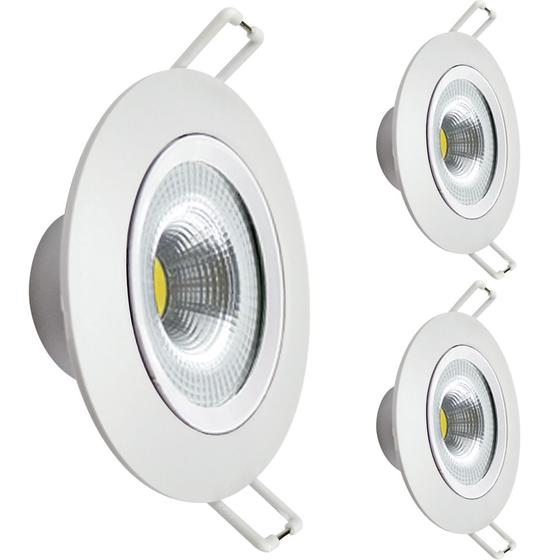 Imagem de kit 3 Spot Led Embutir 7w Redondo 3000k Amarelo - Avant