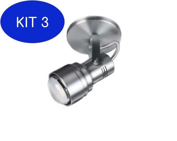 Imagem de Kit 3 SPOT Sobrepor em Alumínio E27 590 1 Acetinado HiperLight