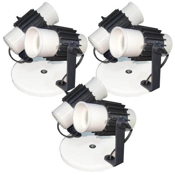 Imagem de Kit 3 Spots Com Aletados Branco para 2 lâmpadas Direcionavel