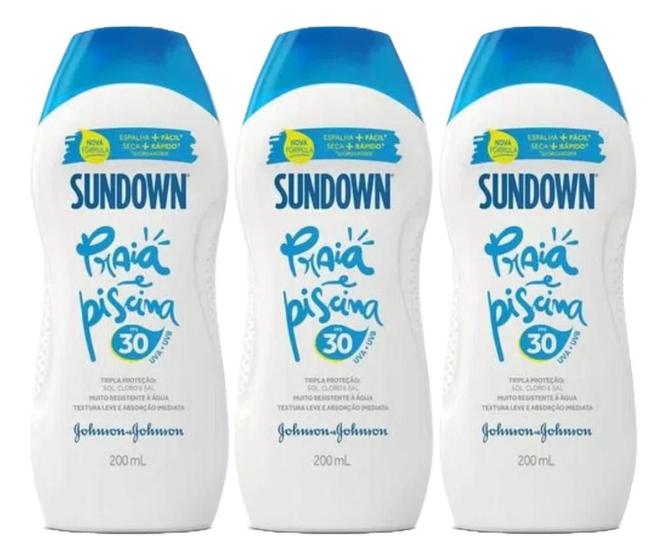 Imagem de Kit 3 Sundown Praia E Piscina Fps 30 Protetor Solar 200ml