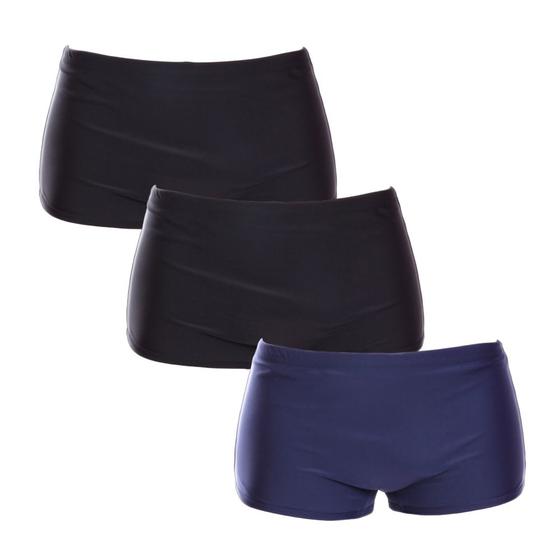 Imagem de Kit 3 Sungas Boxer Masculina Liso Moda Praia Verão