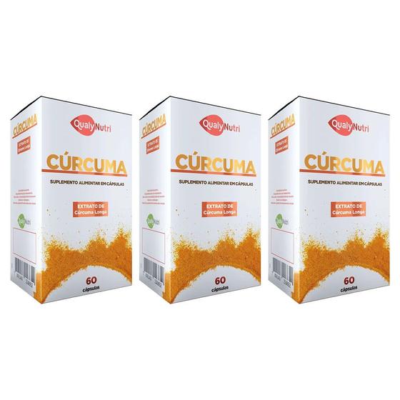 Imagem de Kit 3 Sup. Alimentar Cúrcuma Longa 500mg 60Cps - QualyNutri