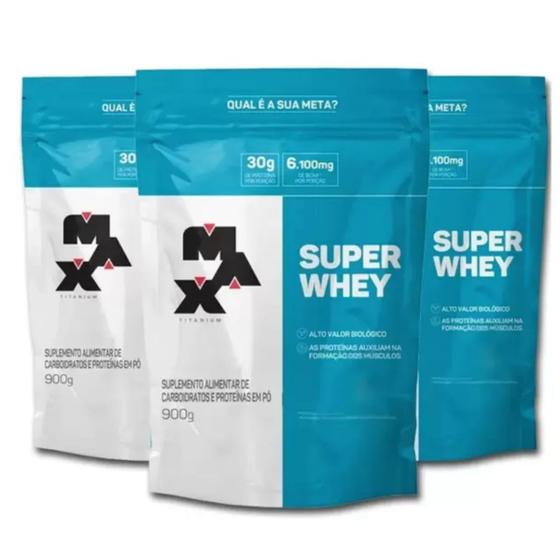 Imagem de Kit 3 super whey refil 900g v01 max titanium