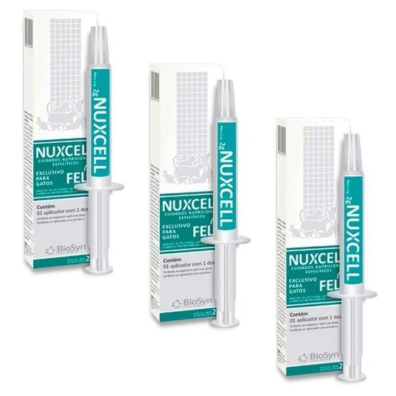 Imagem de Kit 3 Suplemento Nutricional Nuxcell Fel Biosyn - Ampola 2G