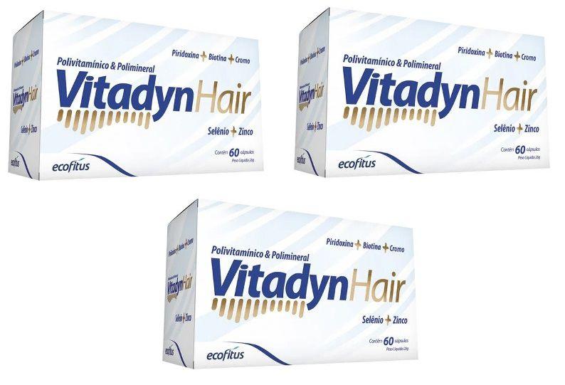 Imagem de Kit 3 Suplemento Vitadyn Hair com 60Cps - Ecofitus