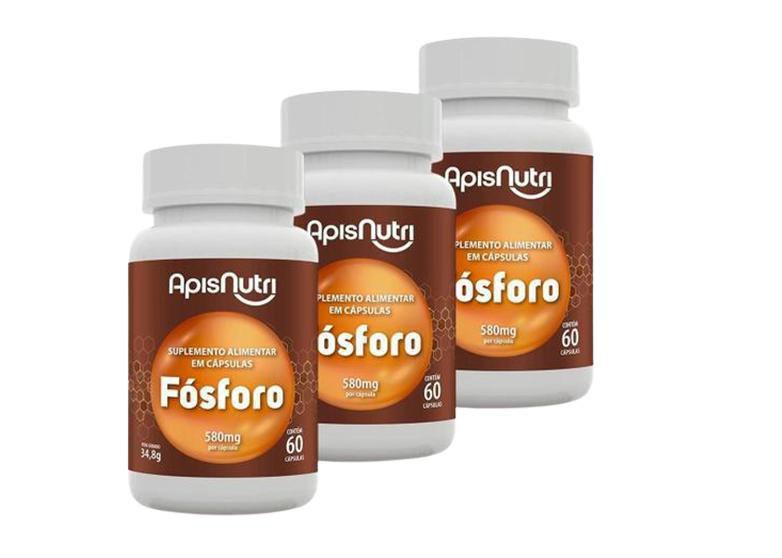 Imagem de Kit 3 Suplementos Alimentar De Fósforo 60 Caps Apisnutri