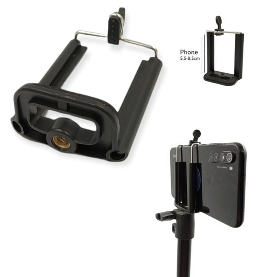 Imagem de Kit 3 Suporte Adaptador Celular Para Tripé Rosca 1/4