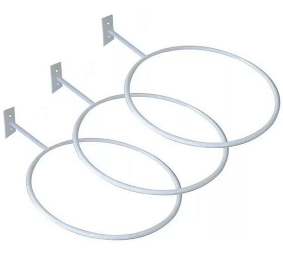 Kit 3 Suportes Bola Suiça Pilates Para Parede - Branco Menor preço em Kit 3 Suportes Bola Suiça Pilates Para Parede - Branco