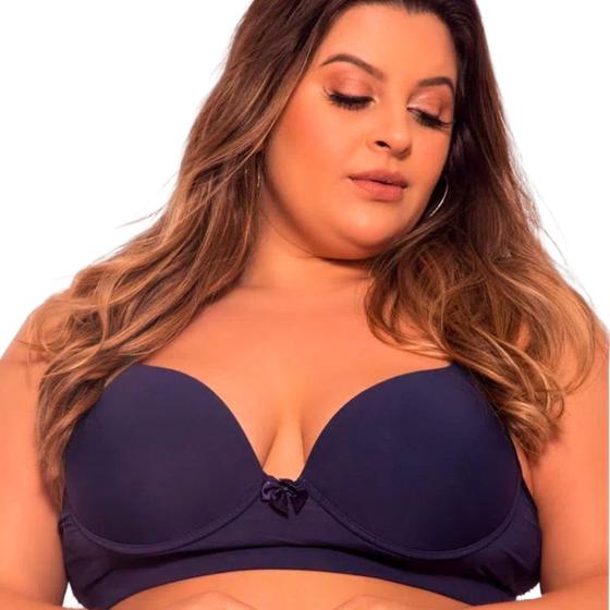 Imagem de Kit 3 Sutiã Liso Plus Size Com Bojo