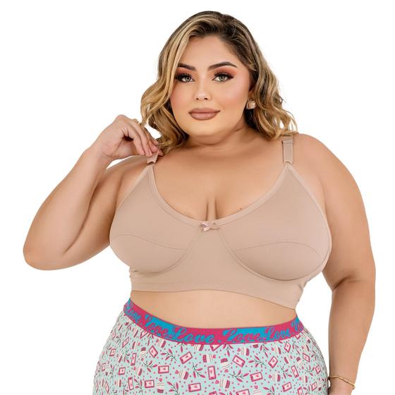 Imagem de Kit 3 Sutia Sem Bojo Plus Size Reforçado Sem Aro Feminino Confort Simples