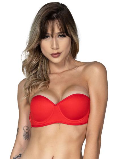 Imagem de Kit 3 Sutiãs Lingerie Costas Aberta Bojo Espuma Básico Sem Alça