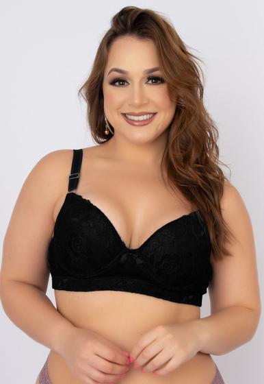 Imagem de Kit 3 Sutiãs Vekyo Reforçado Plus Size Renda Microfibra
