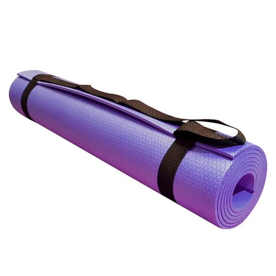 Imagem de Kit 3 Tapetes Yoga Mat Com Alça 170X60Cm Lilas 5Mm Evamax