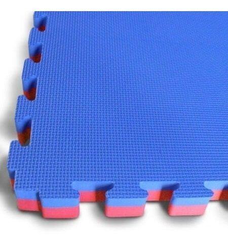 Imagem de Kit 3 Tatame Tapete EVA 1x1 30mm 100x100x3cm Azul e Vermelho