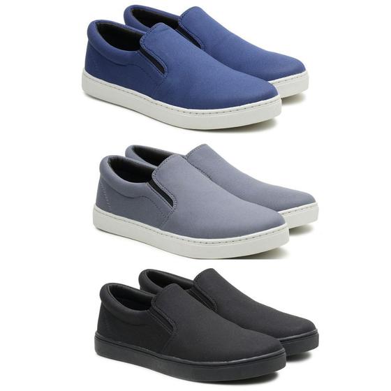 Kit 3 Tênis Slip On Casual Masculino Torrenezzi Menor preço em Kit 3 Tênis Slip On Casual Masculino Torrenezzi