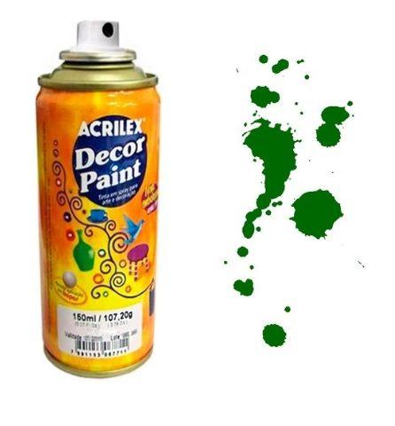 Imagem de Kit 3 Tinta Spray Decor Paint 150ml Pintura Decorativa Verde - 524 Acrilex  