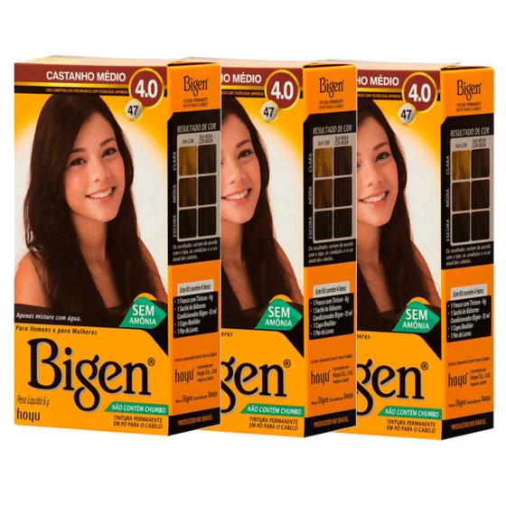 Imagem de Kit 3 Tintas Tintura Coloração Em Pó Bigen - Selecione A Cor