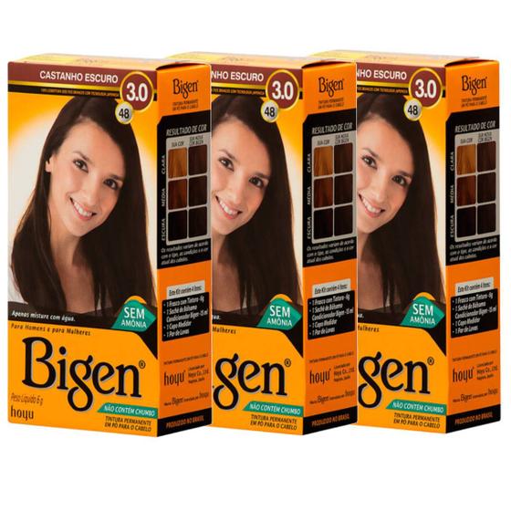 Imagem de Kit 3 Tintas Tintura Coloração Em Pó Bigen - Selecione A Cor