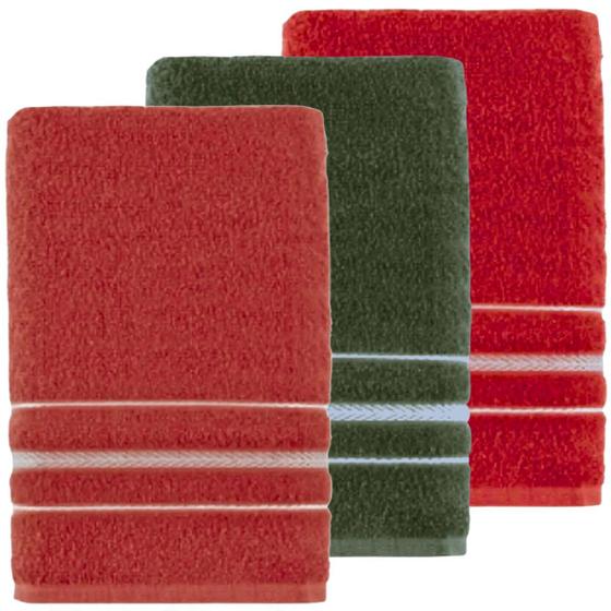Imagem de Kit 3 Toalhas de Banho 100% Algodão Teka Escala 65 X 130 cm cores sortidas