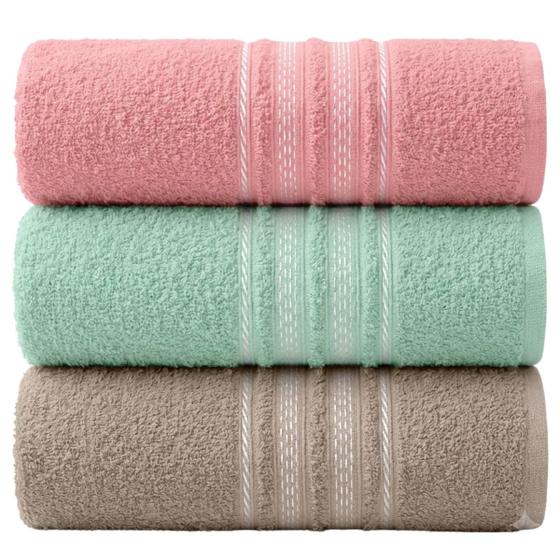 Kit 3 Toalhas de Banho Teka Escala 100% Algodão 65 x 130 cm Cor:Sortidas D