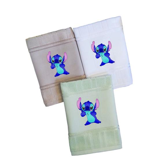 Imagem de Kit 3 Toalhas de boca Bordada Escolar Lavabo Bebê Dohler Stitch