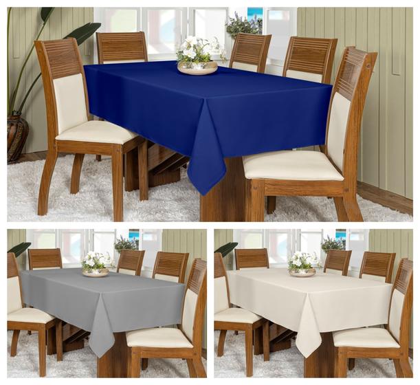 Imagem de Kit 3 Toalhas De Mesa Oxford 8 Lugares Retangular 2,50x1,45m