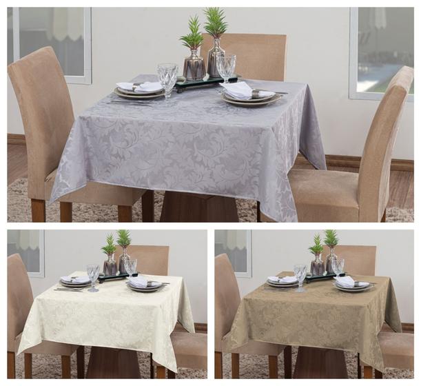 Imagem de Kit 3 Toalhas De Mesa Quadrada 4 Lugares Sala Jantar Jacquard