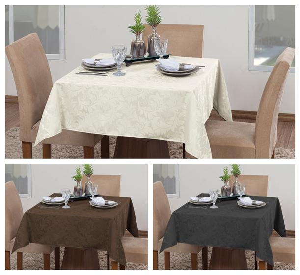 Imagem de Kit 3 Toalhas De Mesa Quadrada 4 Lugares Sala Jantar Jacquard