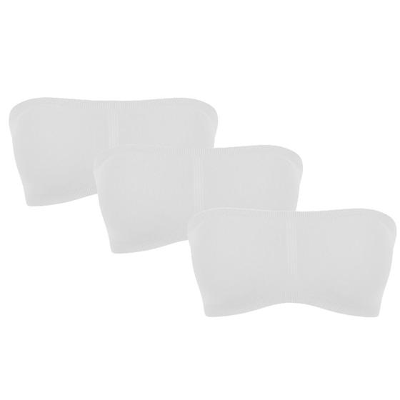 Imagem de Kit 3 Top sem alça Modelo Faixa Bojo Removível Trifil