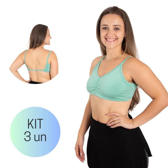 Imagem de Kit 3 Top Tope Feminino Biquini Para Treino Academia Praia