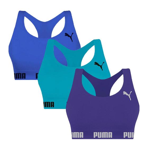 Imagem de Kit 3 Tops Puma Nadador Sem Costura Feminino