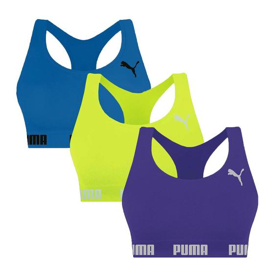 Imagem de Kit 3 Tops Puma Nadador Sem Costura Feminino