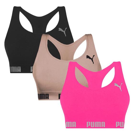 Imagem de Kit 3 Tops Puma Nadador Sem Costura Feminino