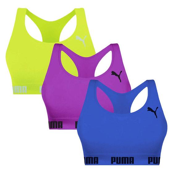 Imagem de Kit 3 Tops Puma Nadador Sem Costura Feminino