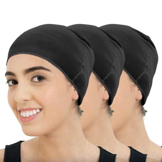 Imagem de Kit 3 Touca Nero Sem Barra Para Cabelo Anti Frizz - Preto