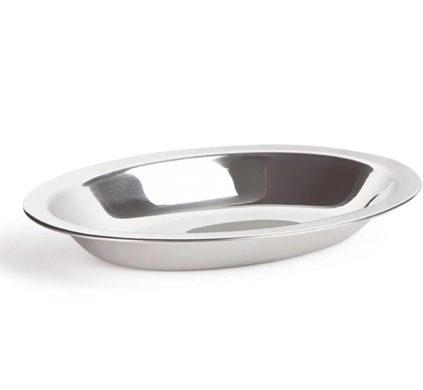 Imagem de Kit 3 Travessa Rasa Oval Inox 20cm Porção Servir Salada