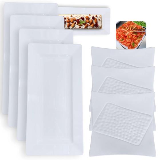 Imagem de Kit 3 Travessas 30,5 Cm Ilustrada + 4 Travessas 44,5 Cm para Buffet Restaurante Profissional Melamina  Bestfer 