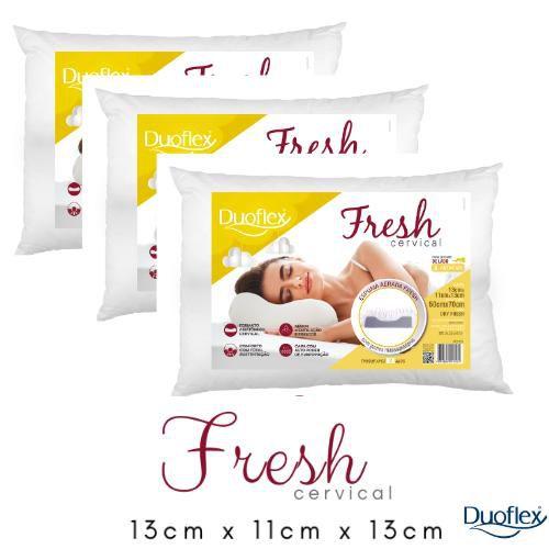 Imagem de Kit 3 Travesseiros Duoflex Fresh Cervical C/ Gomos Massageadores - AT2100