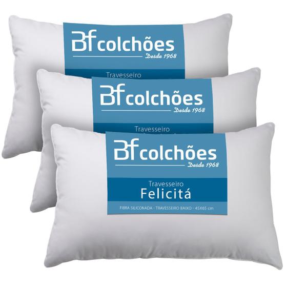 Kit 3 Travesseiros Fibra Siliconada Antialérgico 45x65cm BF Colchões é boa?