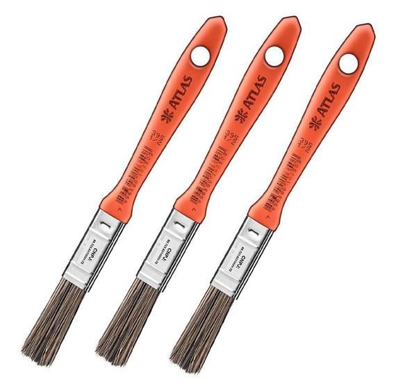 Kit 3 Trincha Pincel Para Pintura Atlas Media 395 1/2 Polegada Gris ...