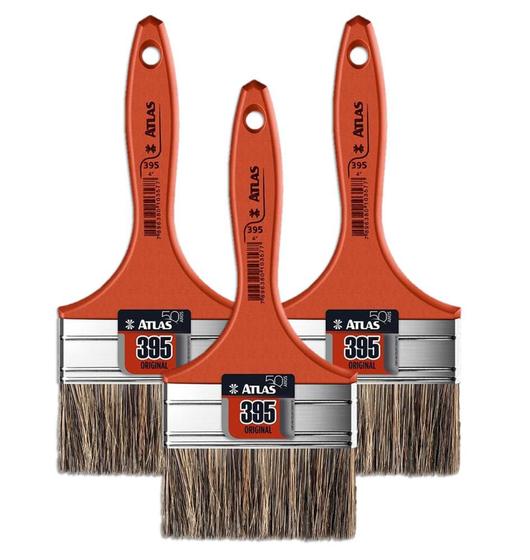 Kit 3 Trincha Pincel Para Pintura Atlas Media 395 4 Polegadas Gris ...