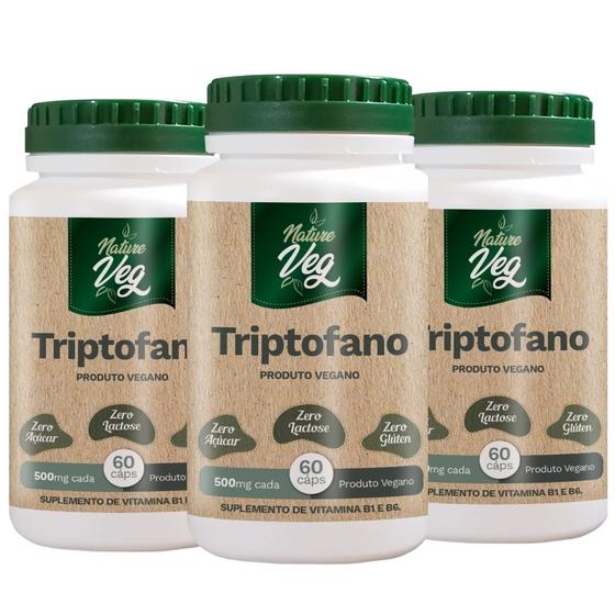 Imagem de Kit 3 Triptofano (Produto Vegano) 60 Cápsulas 500mg