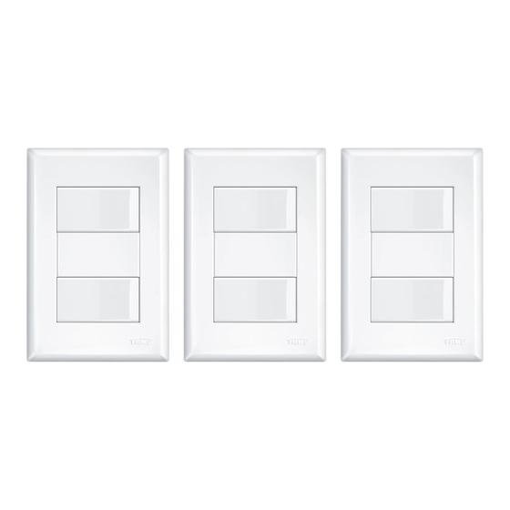 Imagem de Kit 3 un. Interruptor duplo com placa 4x2 Fame Evidence