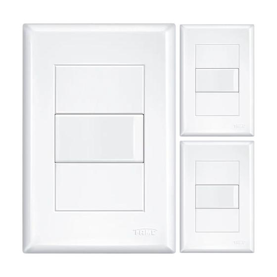 Imagem de Kit 3 un. Interruptor simples com placa 4x2 Fame Evidence Branca