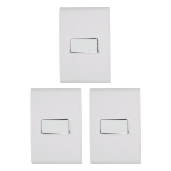 Imagem de Kit 3 un. Interruptor Simples com placa 4x2 Liz Tramontina