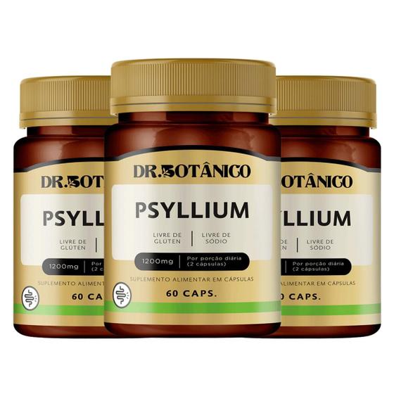 Imagem de Kit 3 un psyllium 1.200mg 60 caps dr. botanico