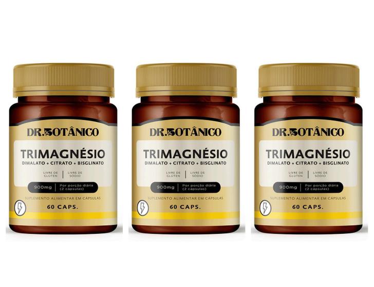 Imagem de Kit 3 Un - Trimagnesio 900Mg 60 Capsulas Dr Botanico