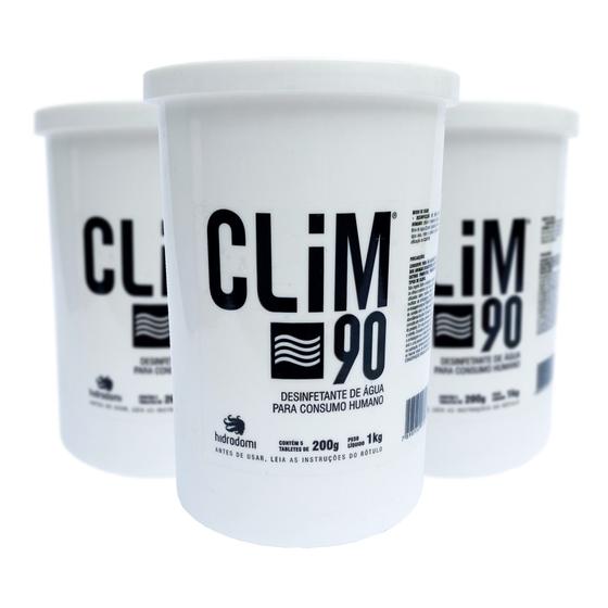 Imagem de Kit 3 Und Cloro Para Consumo Humano em Pastilhas 200g Clim90 Hidrodomi